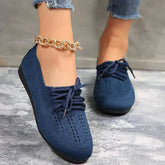 Breathable Lazy Mesh Lace-Up Flats for Women Fashion - Himpall